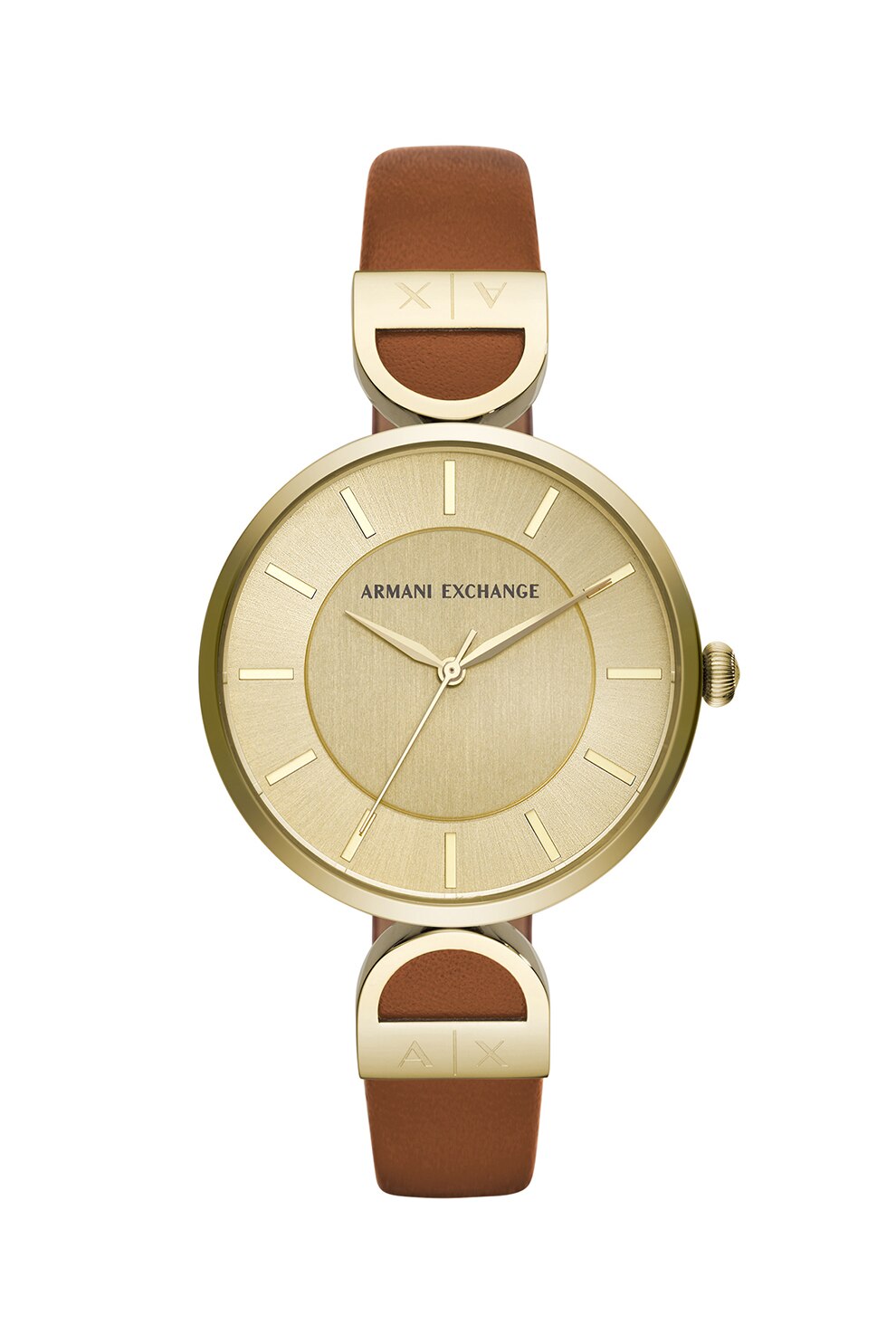 ARMANI EXCHANGE, Ceas analog cu o curea de piele Brooke, Auriu