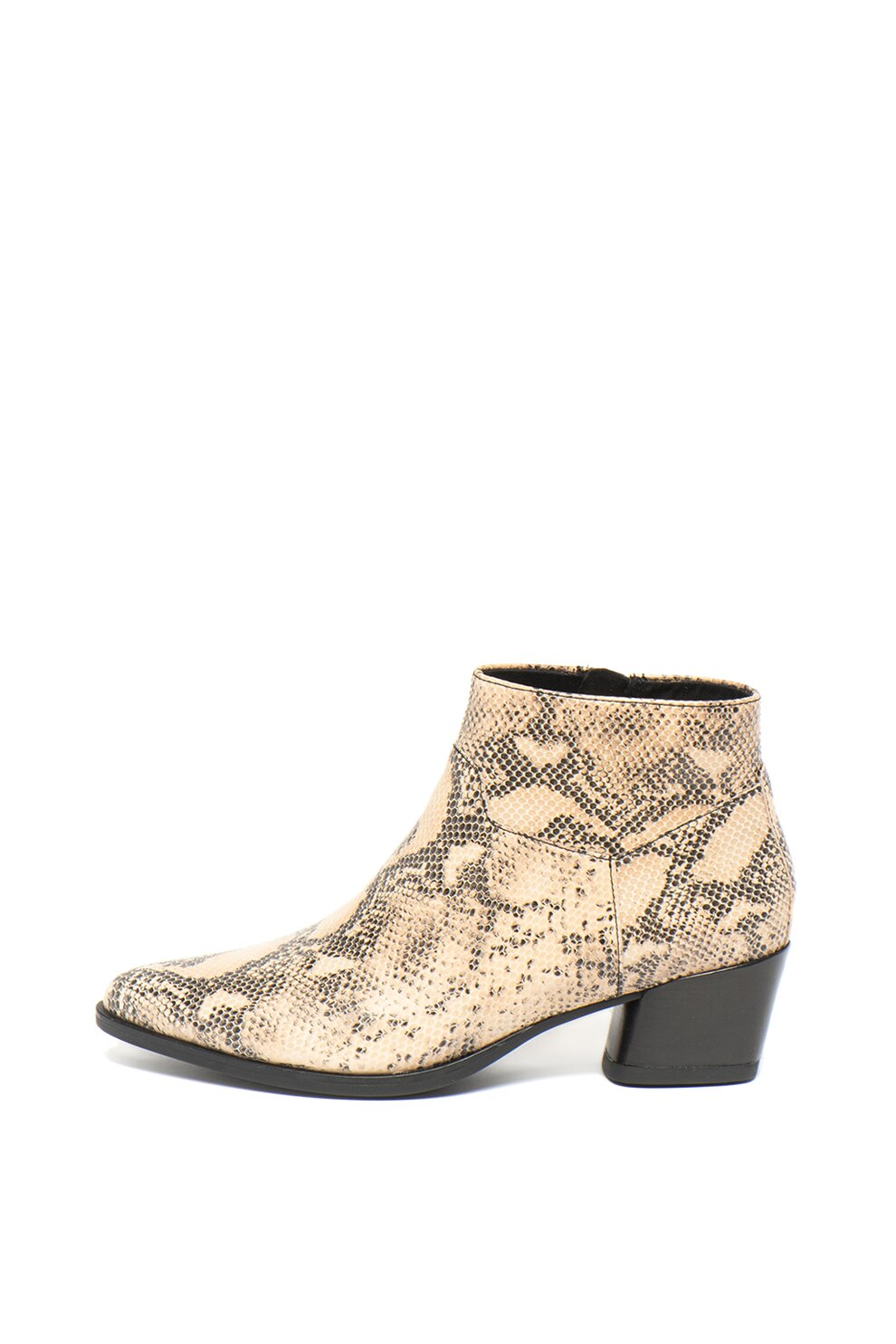 Vagabond Shoemakers, Botine de piele cu varf ascutit Lara, Maro camel/Negru, 38