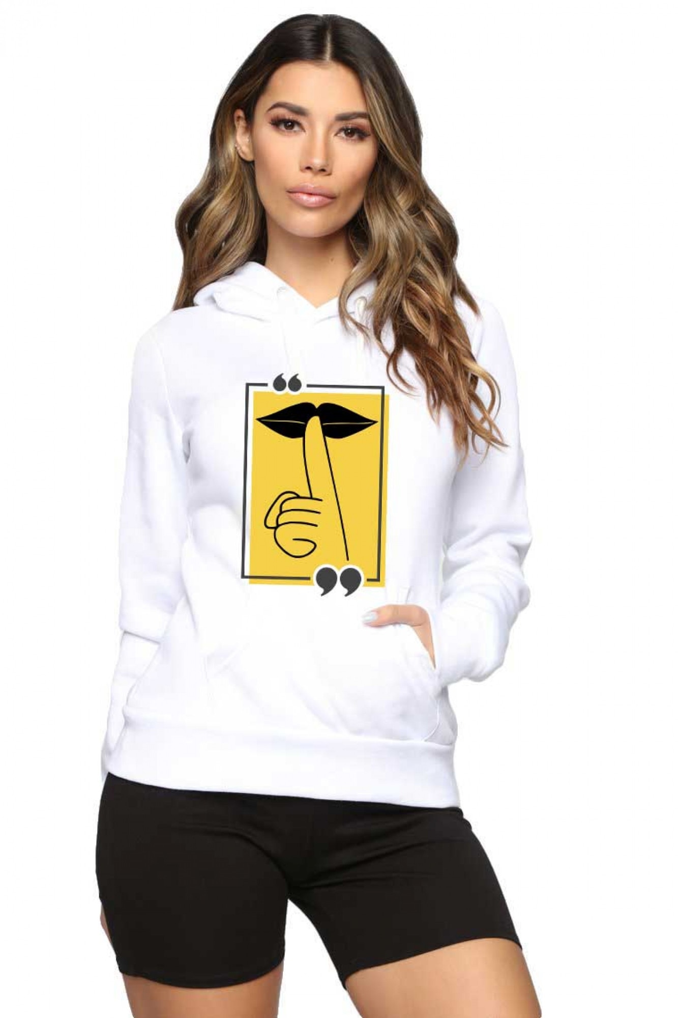 Hanorac de dama alb - Don`t Speak