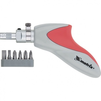 Surubelnita reversibila, maner tip pistol, adaptata pentru cheie, set biti 6 buc., MTX Surubelnita reversibila, maner tip pistol, adaptata pentru cheie, set biti 6 buc., MTX