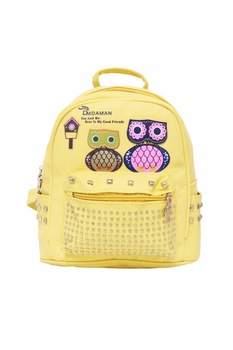 Rucsac pentru dama, doua bufnite,galben, 25x20x10 cm, dae3918 Rucsac pentru dama, doua bufnite,galben, 25x20x10 cm, dae3918