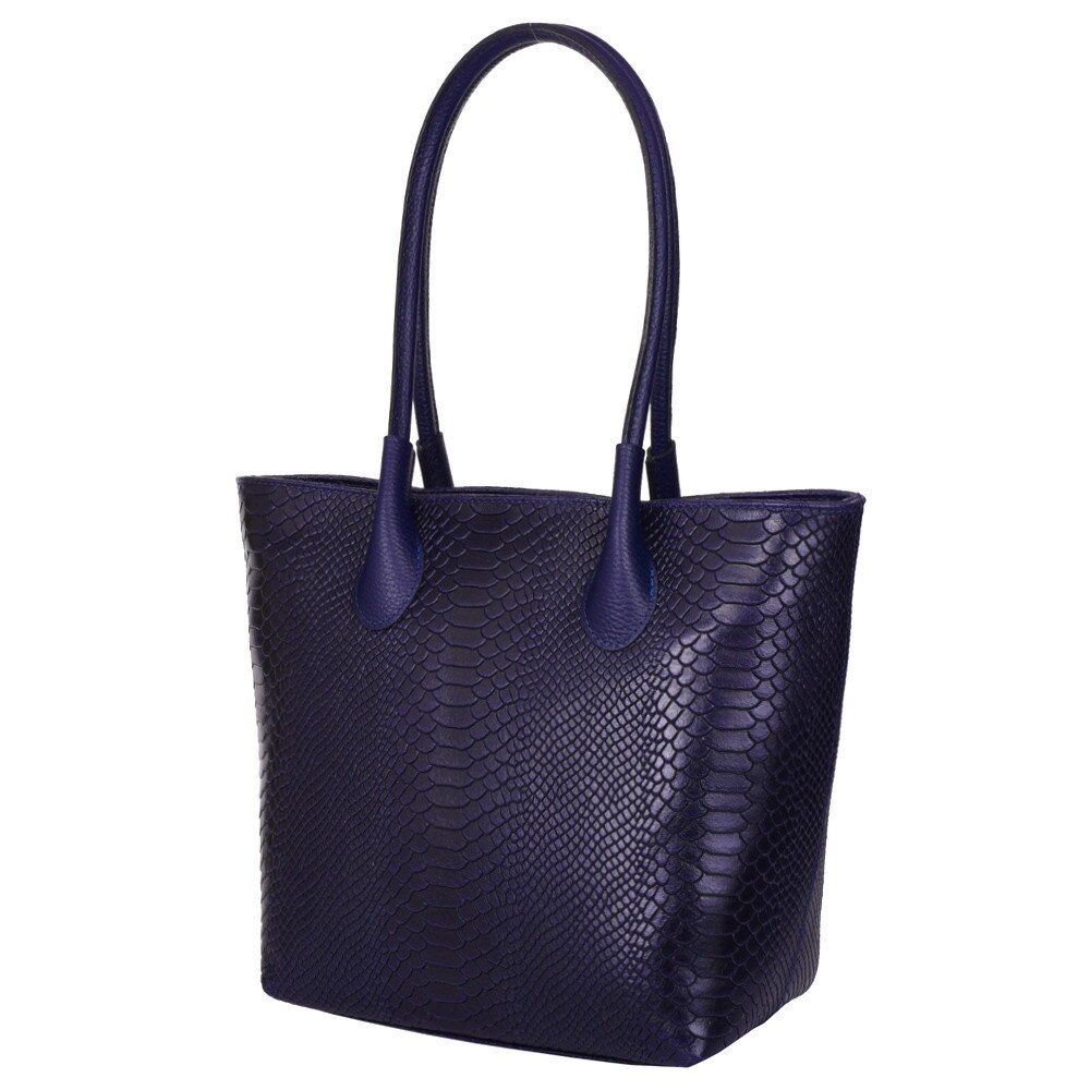 Poseta din piele naturala Ava bleumarin