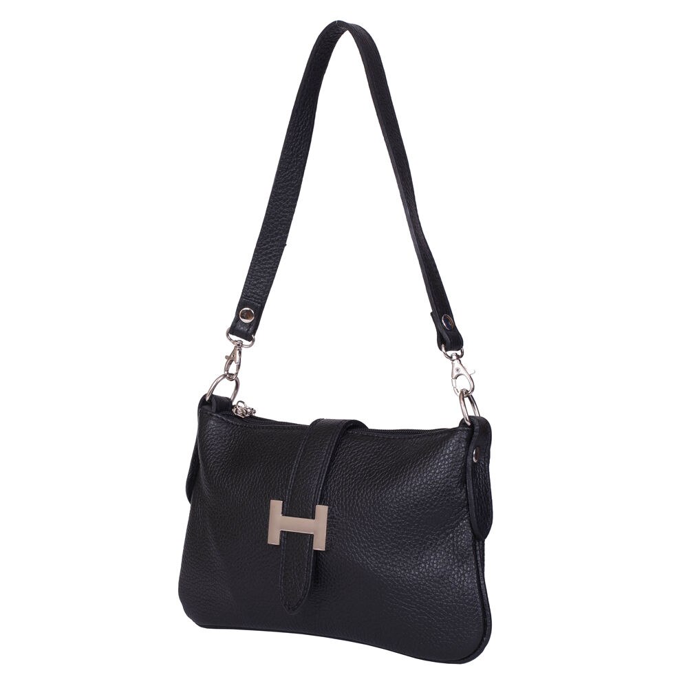 Poseta mini din piele naturala Helen neagra