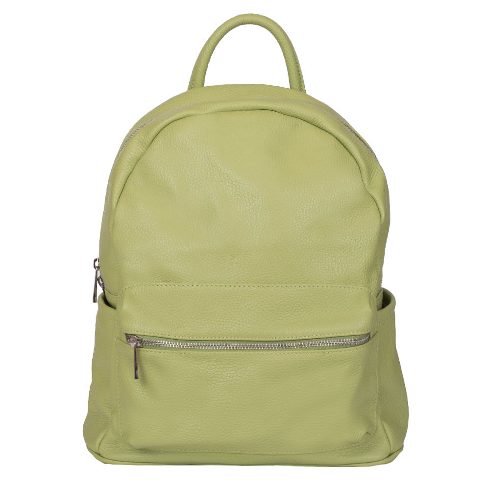Rucsac clasic din piele naturala Lucas verde