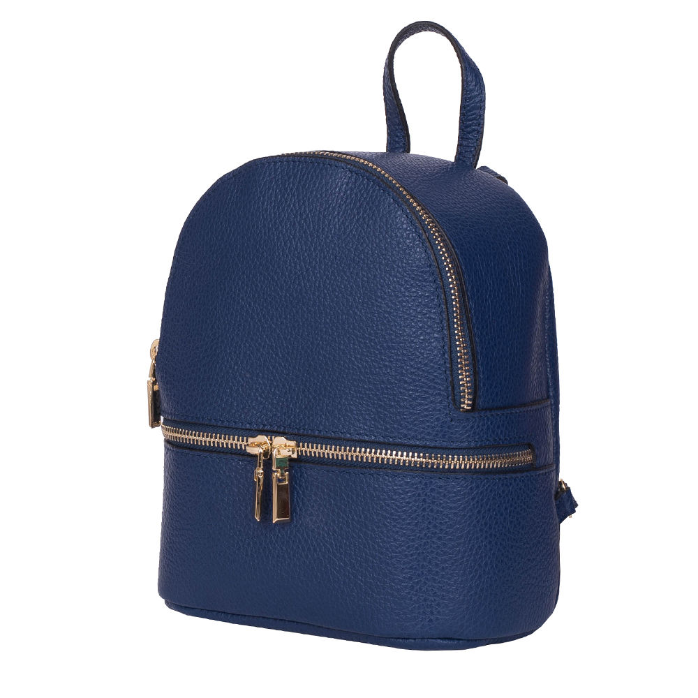 Rucsac mini din piele naturala albastru James