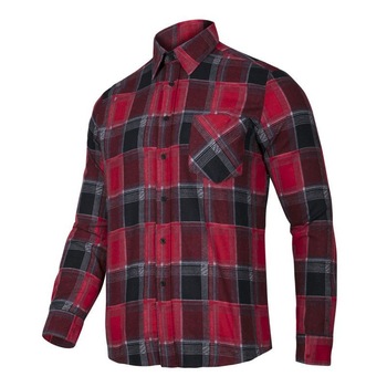 Camasa flanel, marime L/H-176, model carouri, 1 buzunar, Rosu/Negru Camasa flanel, marime L/H-176, model carouri, 1 buzunar, Rosu/Negru