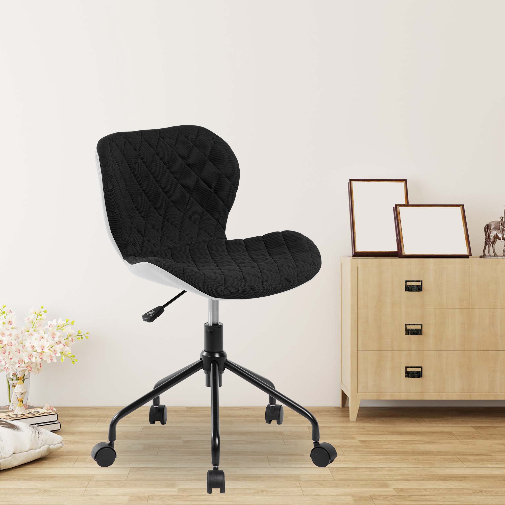 Scaun Kring Bogota, material textil, Negru/Alb