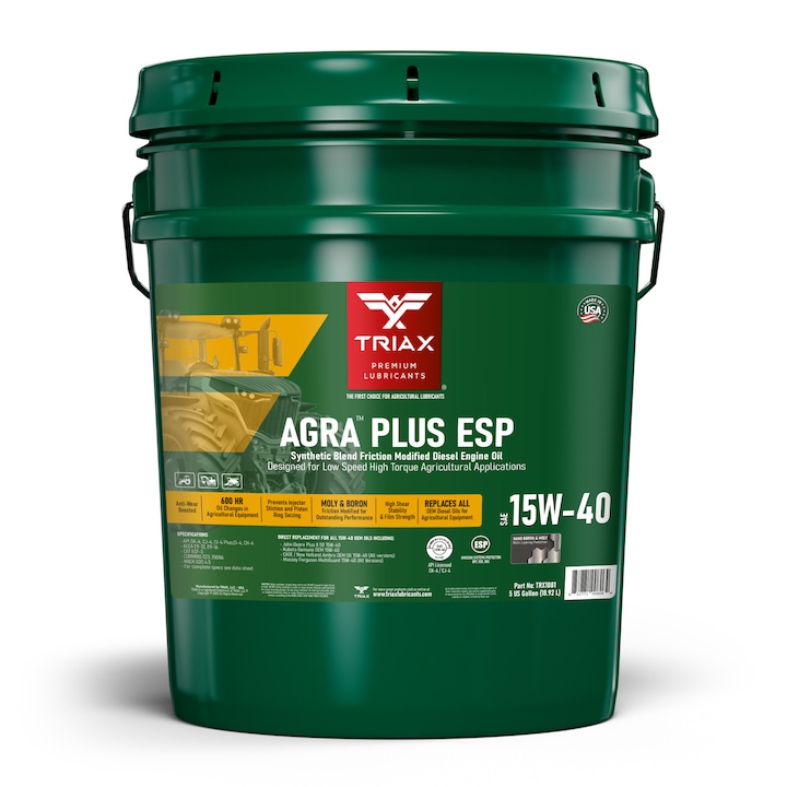 Ulei motor agricultura Triax Agra Plus ESP 15W-40 Semi-Sintetic CK-4, 18.9 l