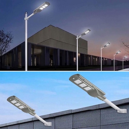 Corp Iluminat Stradal Solar cu Senzor, 60W, 60LEDuri, Lumina Rece, de Exterior