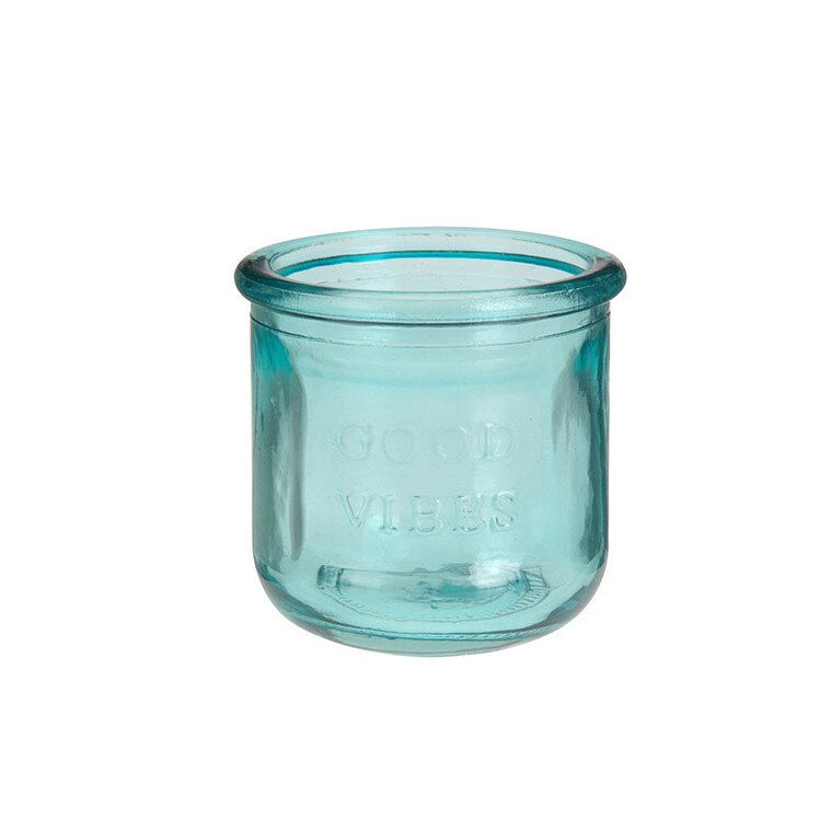 Felinar de sticla, verde deschis, 7.5x7.5 cm