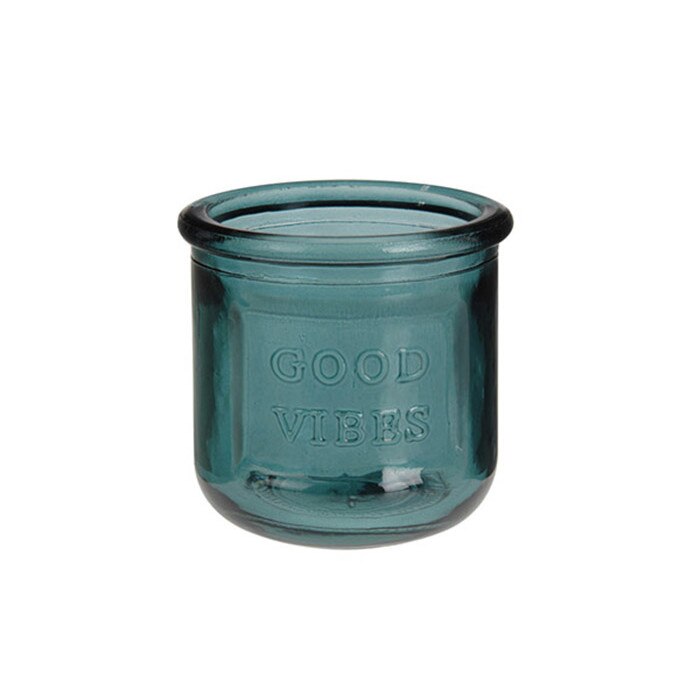 Felinar de sticla, verde inchis, 7.5x7.5 cm