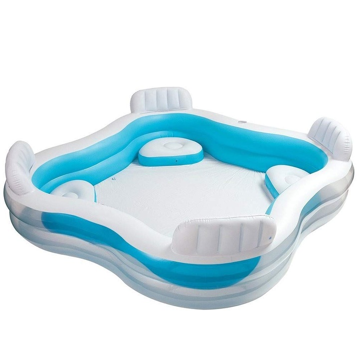 Семеен надуваем басейн със седалки Swim Center Family 229 х 229 х 66 см. - INTEX 56475NP