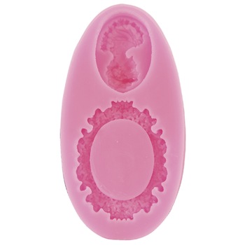 Forma de turnat din silicon DIY - camee cu rama ovala, 9.3 x 4.8 x 1 cm Forma de turnat din silicon DIY - camee cu rama ovala, 9.3 x 4.8 x 1 cm