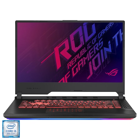 Laptop Gaming ASUS ROG G G531GT cu procesor Intel® Core™ i5-9300H pana la 4.10 GHz, Coffee Lake, 15.6", Full HD, IPS, 8GB, 512GB SSD, NVIDIA GeForce GTX 1650 4GB, Free DOS, Black