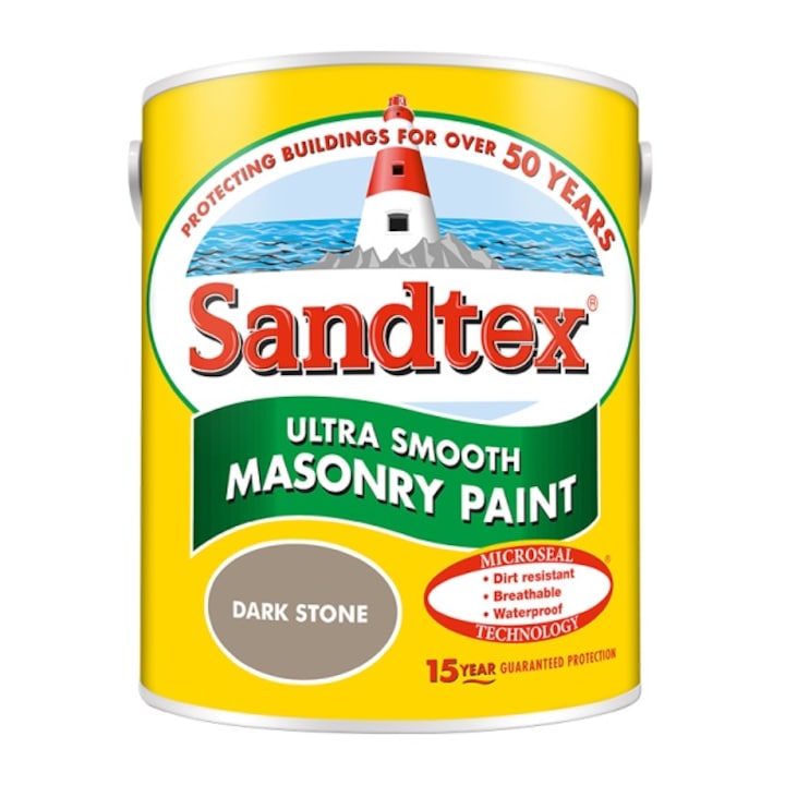 Фасадна боя Crown Sandtex Ultra Smooth Masonry paint Dark Stone, 5л., Сив цвят, водна основа