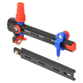Cutter compas tip rigla Ecobra Rotary cu 4 modele de taiere a lamelor si 2 mine, diametru operare 3 - 50 cm Cutter compas tip rigla Ecobra Rotary cu 4 modele de taiere a lamelor si 2 mine, diametru operare 3 - 50 cm