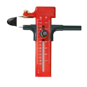 Cutter compas tip rigla Ecobra cu 6 lame de rezerva si 2 mine, diametru operare 1 - 15 cm Cutter compas tip rigla Ecobra cu 6 lame de rezerva si 2 mine, diametru operare 1 - 15 cm