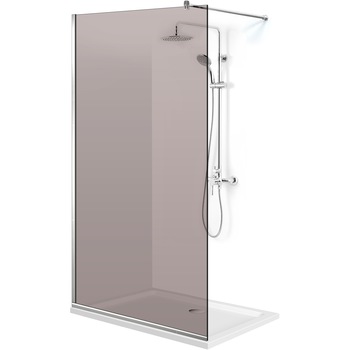 Paravan dus walk-in 80 x 195 cm AQUA ROY, sticla bronz 8 mm, profil inox Paravan dus walk-in 80 x 195 cm AQUA ROY, sticla bronz 8 mm, profil inox