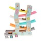 Jucarie educativa , interactiva din lemn, pista de curse cu masinute multicolorate, circuit din lemn cu 6 piste, DLP080