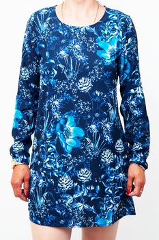 Rochie cu imprimeu abstract Sisters Point, Albastru Rochie cu imprimeu abstract Sisters Point, Albastru