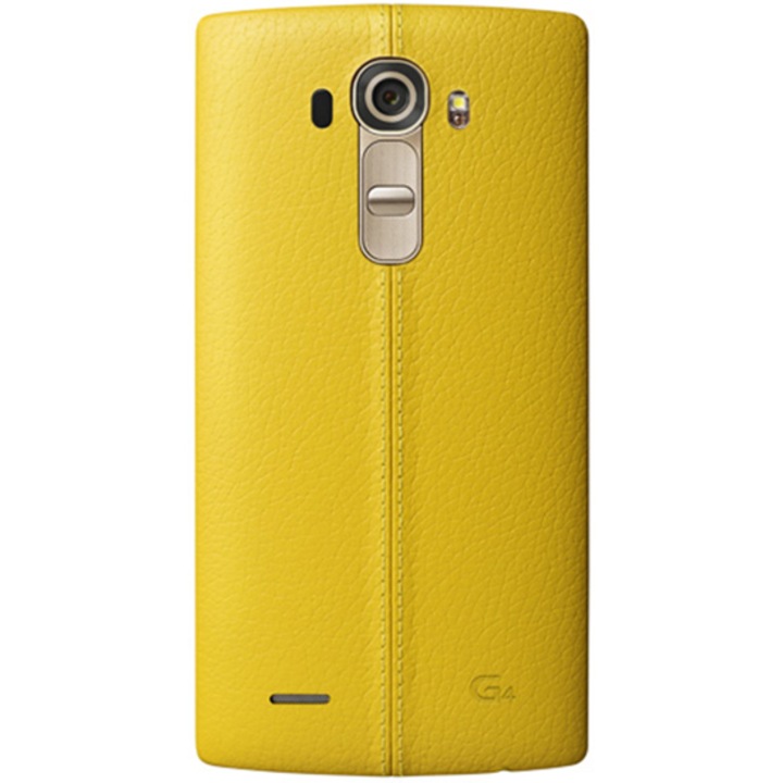 Протектор за LG G4, NFC, Кожен, Жълт