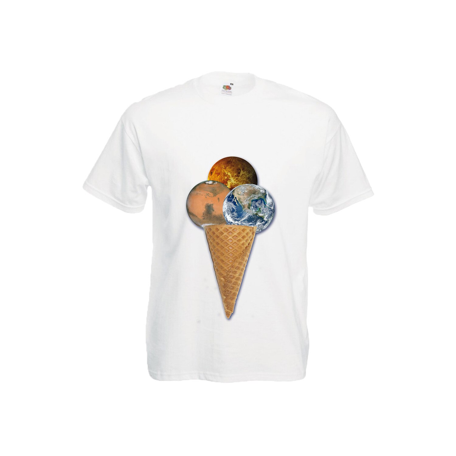 Tricou personalizat Planet Ice Cream, tricou barbatesc imprimat DTG XL