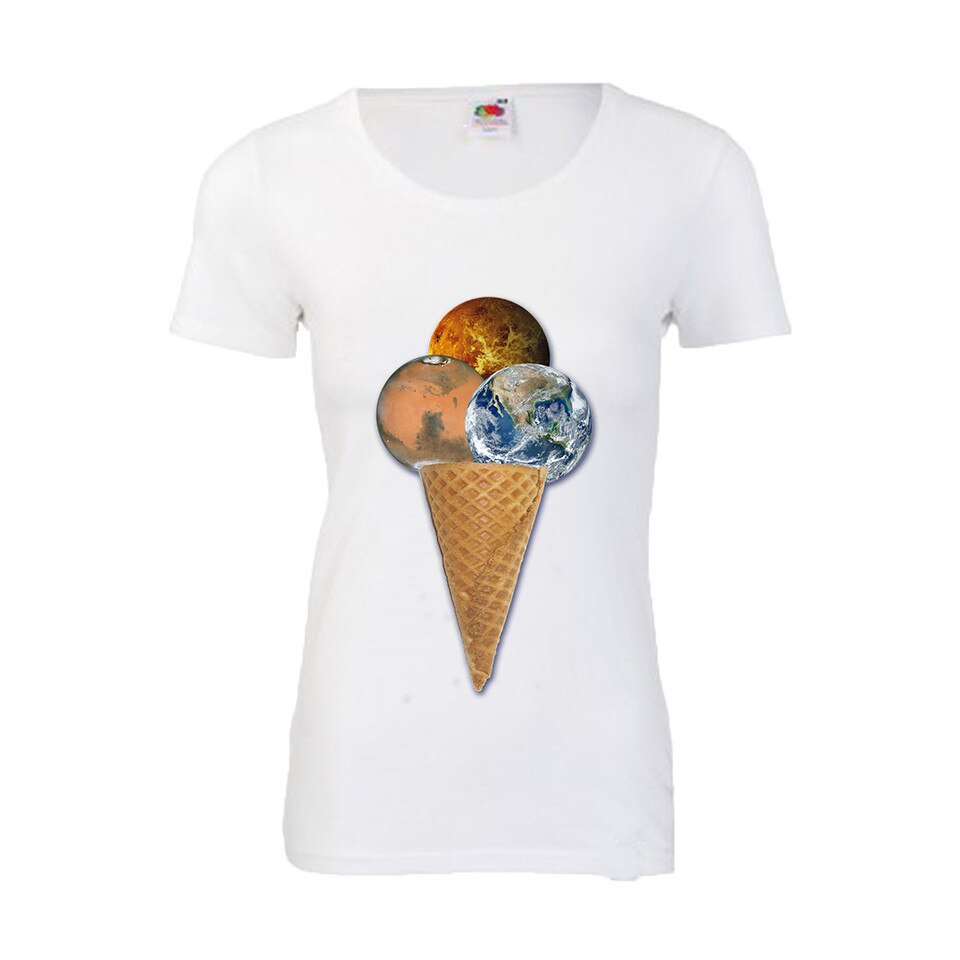Tricou dama personalizat Planet Ice Cream, tricou dama imprimeu DTG M
