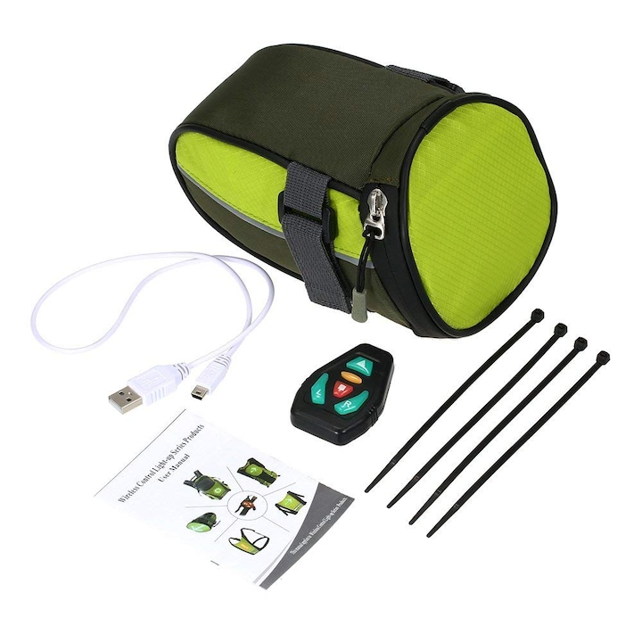 Светлоотразителна чанта SlimUp, С LED сигнализация, Дистанционно управление, За велосипед