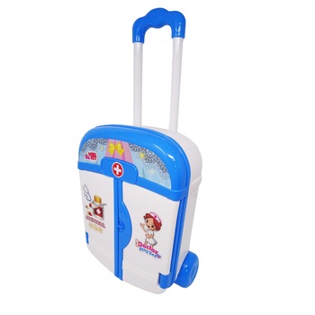 Jucarie troler doctor alb-albastru cu 15 accesorii Jucarie troler doctor alb-albastru cu 15 accesorii