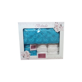 Set Belinda de 4 prosoape , cu doua fete , blue Set Belinda de 4 prosoape , cu doua fete , blue