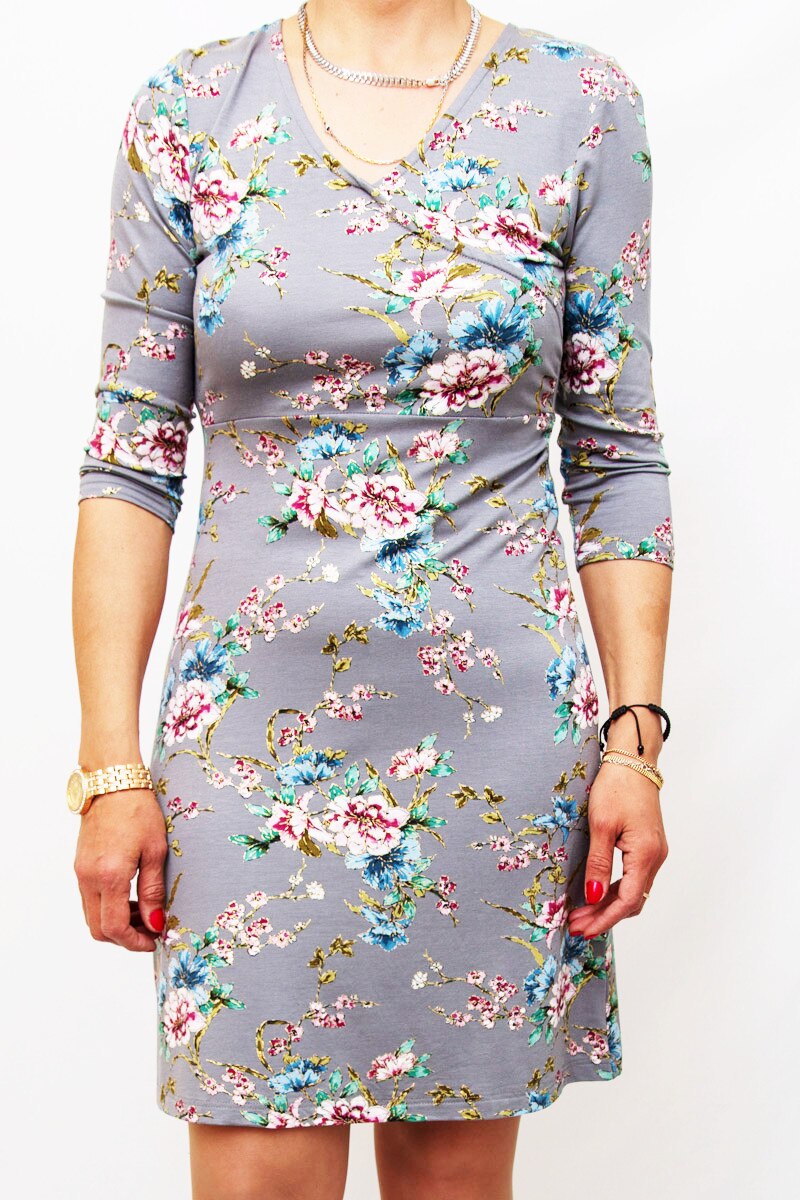 Rochie casual cu imprimeu floral Sisters Point,crem,S