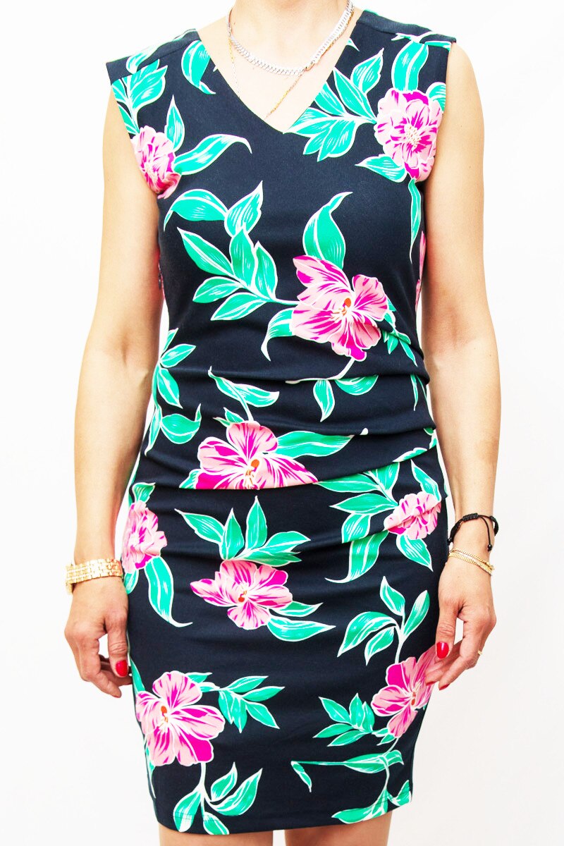 Rochie cu imprimeu floral maxi Sisters Point,negru,M