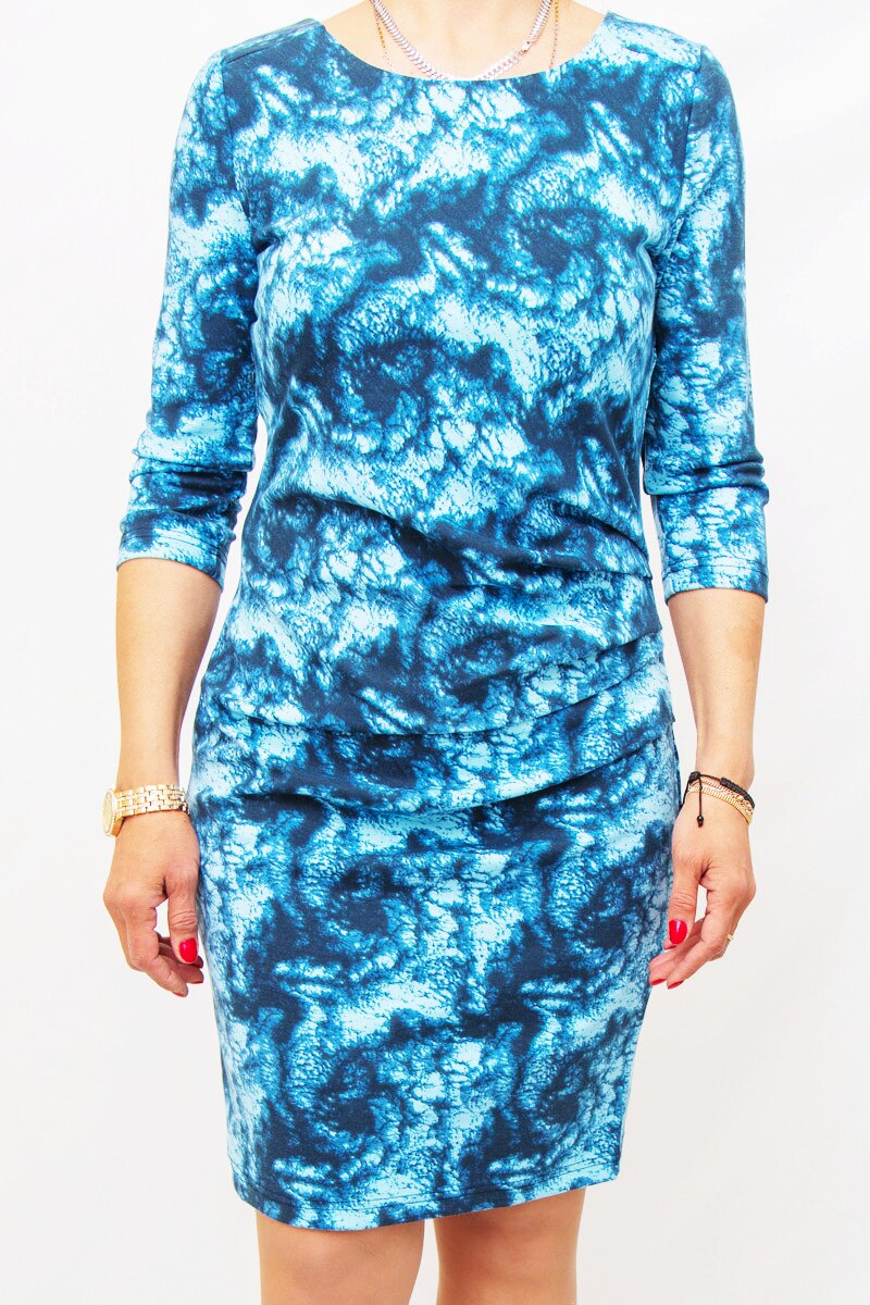 Rochie cu imprimeu abstract Sisters Point,albastru,M