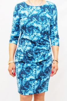 Rochie cu imprimeu abstract Sisters Point,albastru,M Rochie cu imprimeu abstract Sisters Point,albastru,M