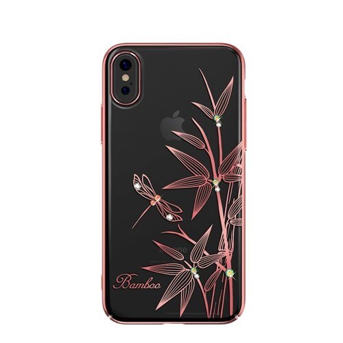 Husa Kingxbar decor Cristale Originale - iPhone X , Roz