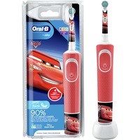 Periuta de dinti electrica Oral-B D100 Vitality Cars pentru copii 7600 oscilatii/min. Curatare 2D. 2 programe. 1 capat. 4 stickere incluse. Rosu/Negru