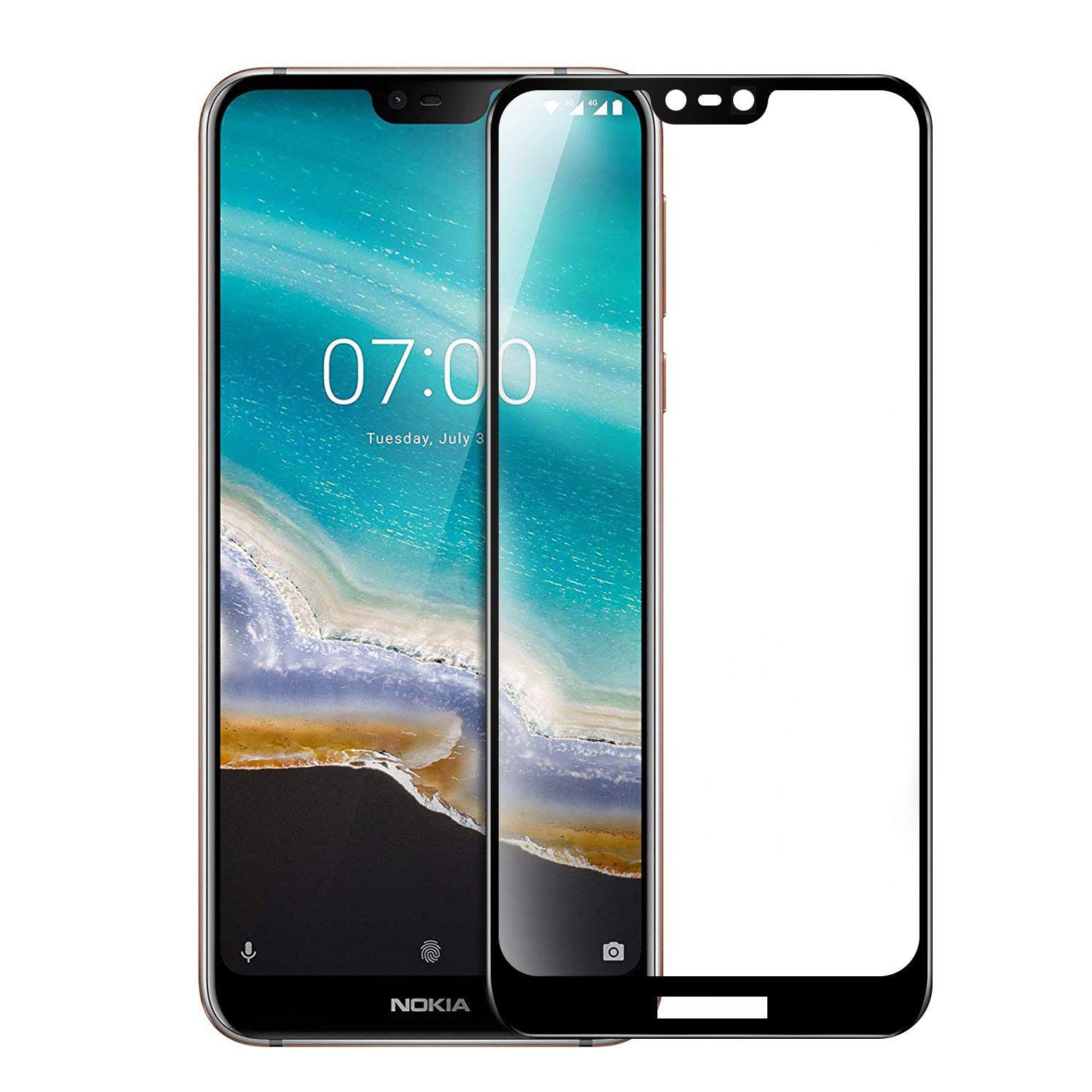 Folie de protectie tempered glass Nokia 7.1 2018 Full Face Black