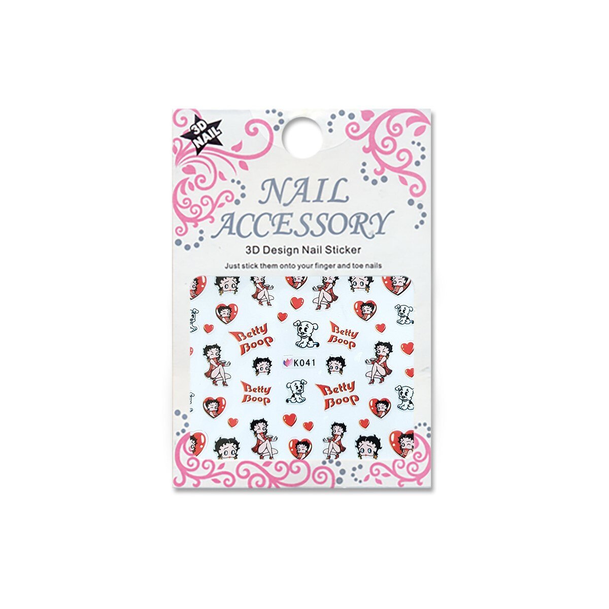 Decoratiuni cu efect acrilic 3D, MoonbasaNails, K041, Model Betty Boop 1, Multicolor