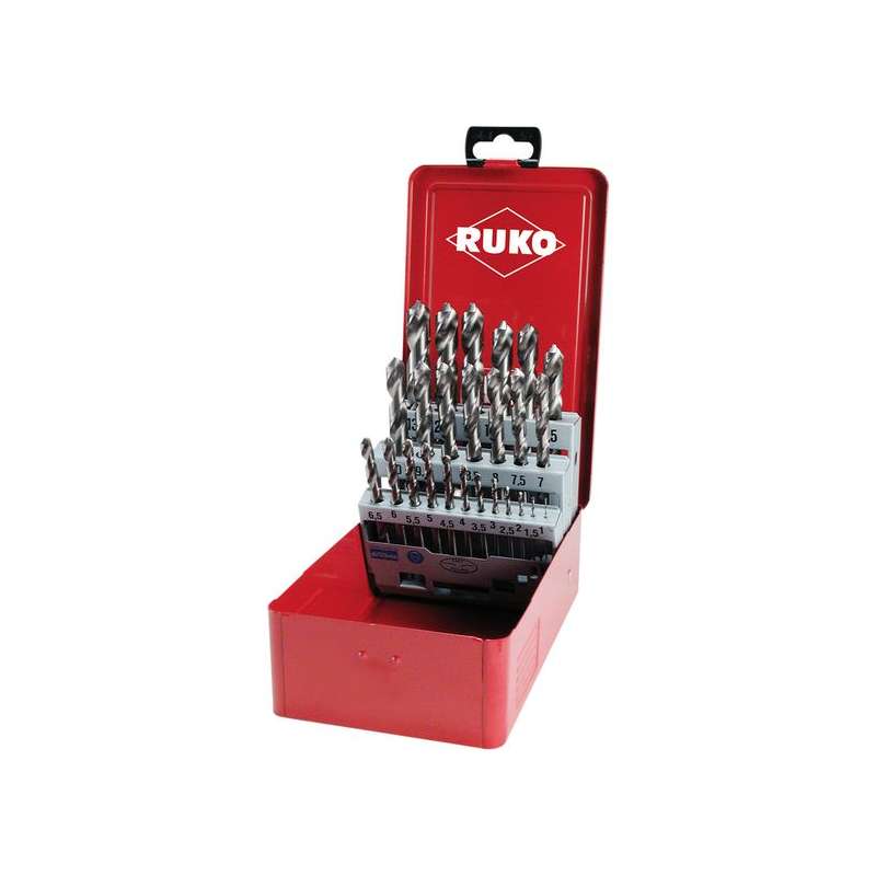 Set de 25 burghie elicoidale, DIN 338, tip N, HSS-G