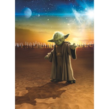 Fototapet copii Star Wars Master Yoda Komar 4-442 Albastru/Maro 184 X 254cm ( LxI ) Fototapet copii Star Wars Master Yoda Komar 4-442 Albastru/Maro 184 X 254cm ( LxI )