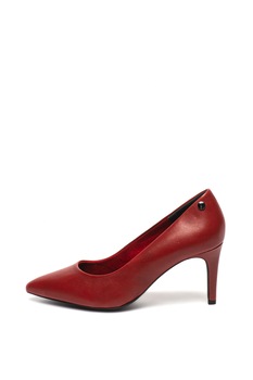 s.Oliver, Pantofi de piele cu varf ascutit, Rosu, 39 s.Oliver, Pantofi de piele cu varf ascutit, Rosu, 39