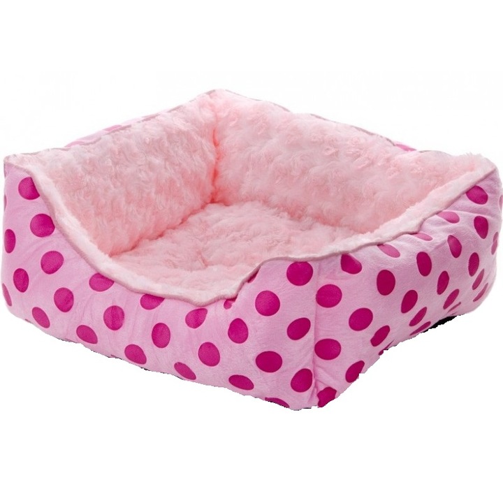 Креватче за домашни любимци OEM, Розов, Плюш, 45 x 40 x 16 cm, S