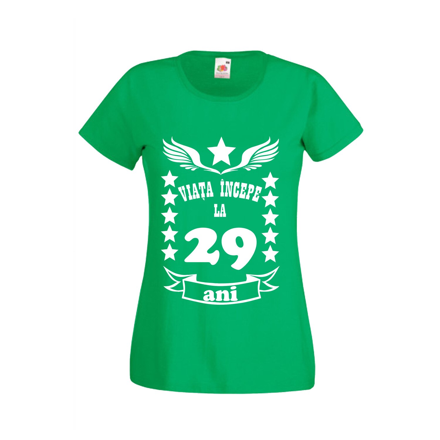 Tricou aniversare mesaj varsta dama 29 ani verde L