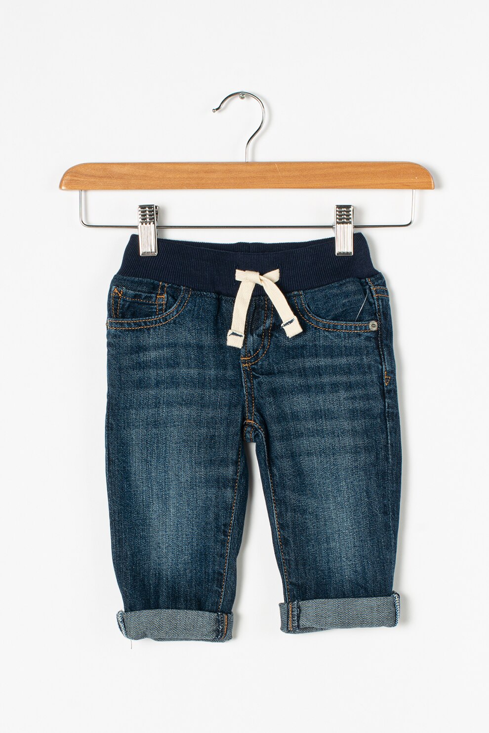 GAP, Blugi cu snur in talie, Albastru marin