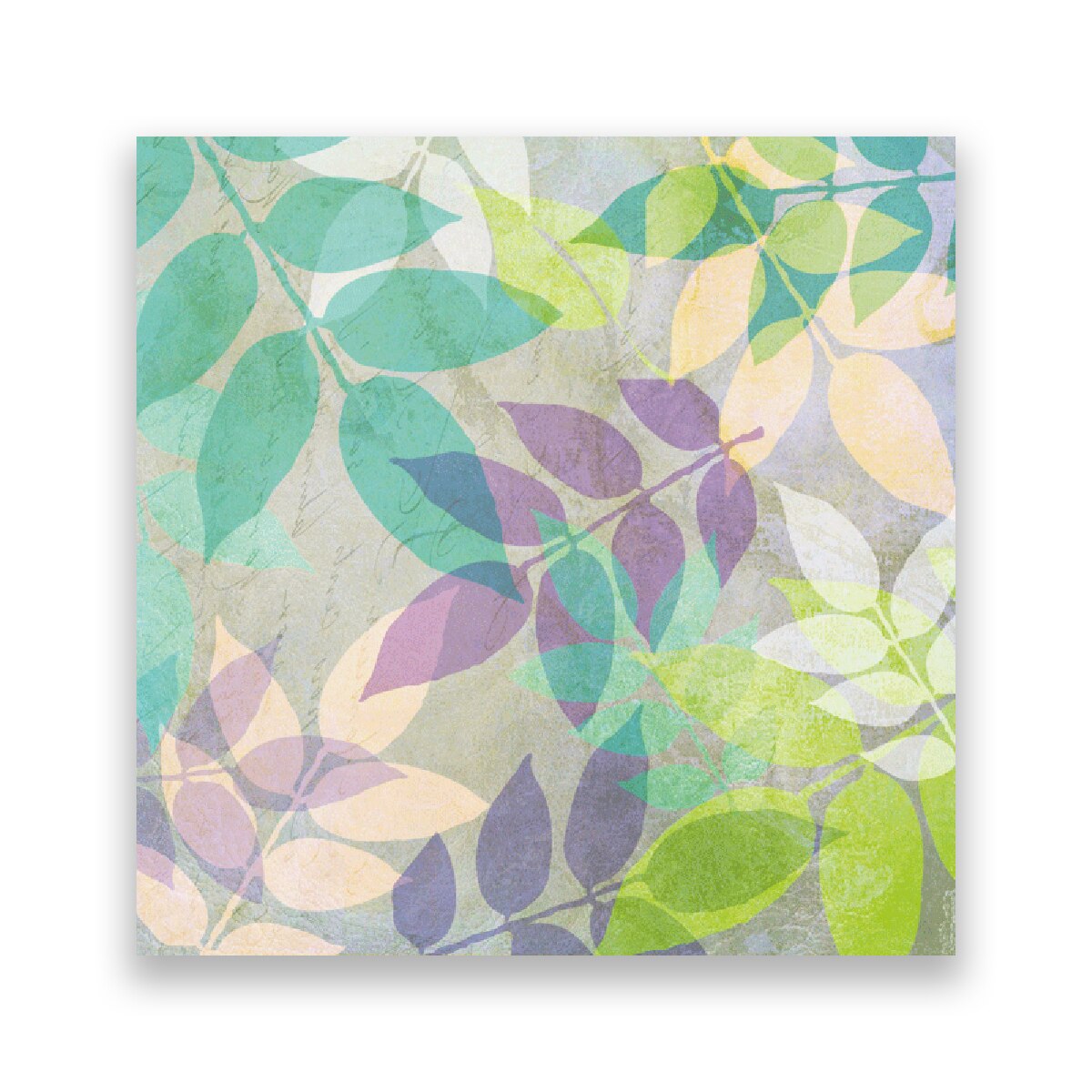 Tablou Canvas - Frunze, Turcoaza, 100 x 100 cm