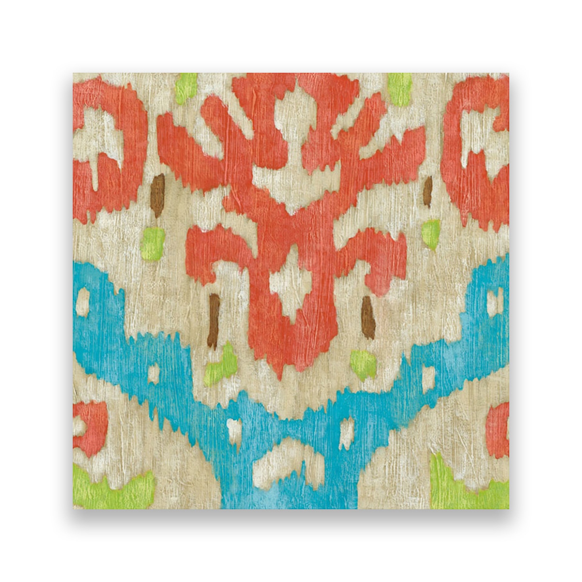Tablou Canvas - Ikat, Abstract, Portocaliu, 100 x 100 cm