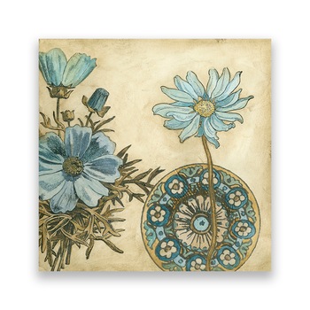 Tablou Canvas - Floral, Albastru, Deschis, 100 x 100 cm Tablou Canvas - Floral, Albastru, Deschis, 100 x 100 cm