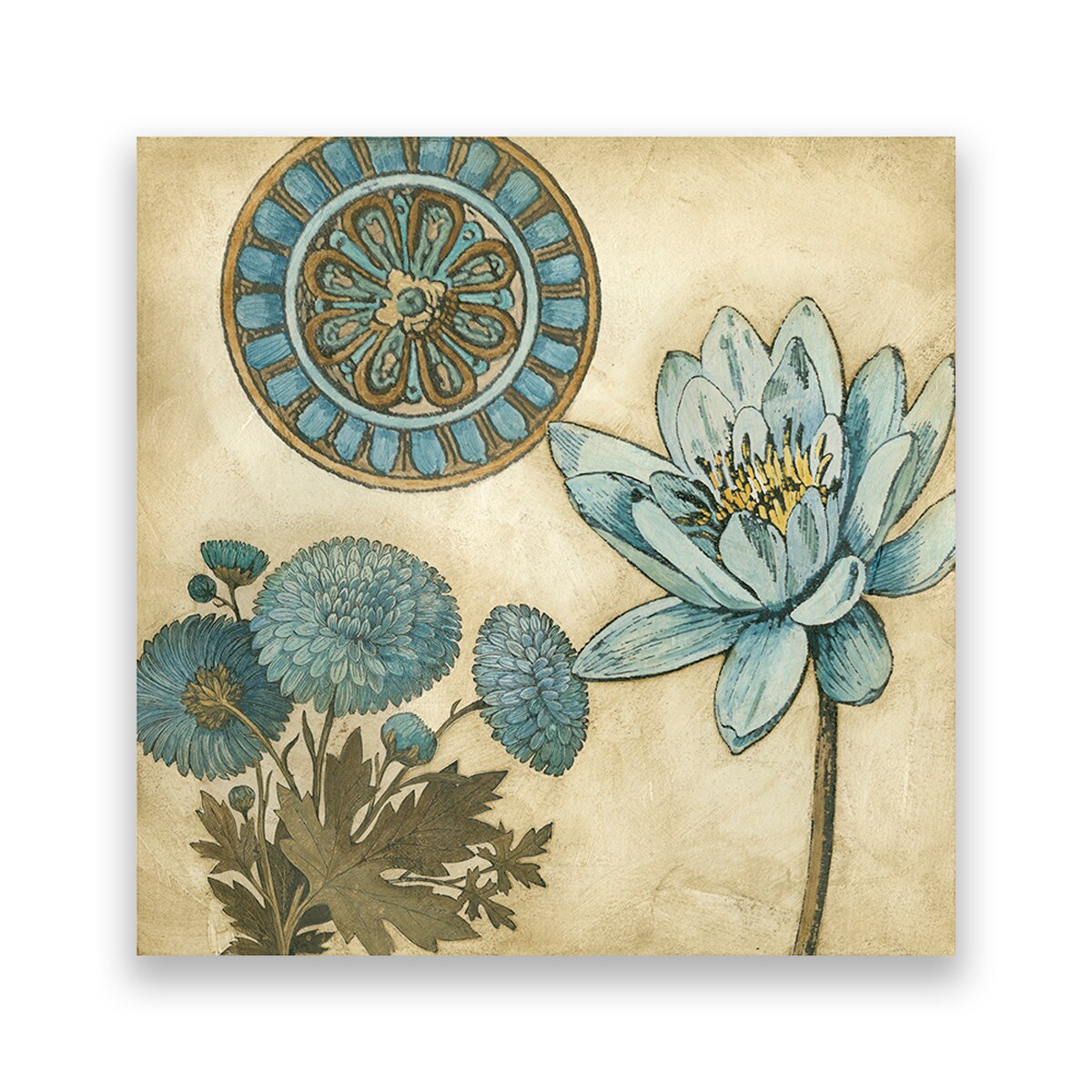 Tablou Canvas - Floral, Albastru, Papadie, 60 x 60 cm