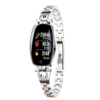Bratara Smart Fitness Sport Argintie Waterproof si Eleganta pentru Dama H8 cu Monitorizare Somn si Cardiaca Bratara Smart Fitness Sport Argintie Waterproof si Eleganta pentru Dama H8 cu Monitorizare Somn si Cardiaca