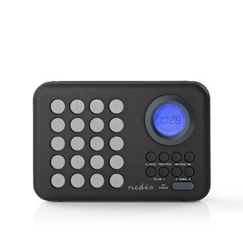 Radio portabil FM microSD USB cu maner 3W negru/gri Nedis Radio portabil FM microSD USB cu maner 3W negru/gri Nedis